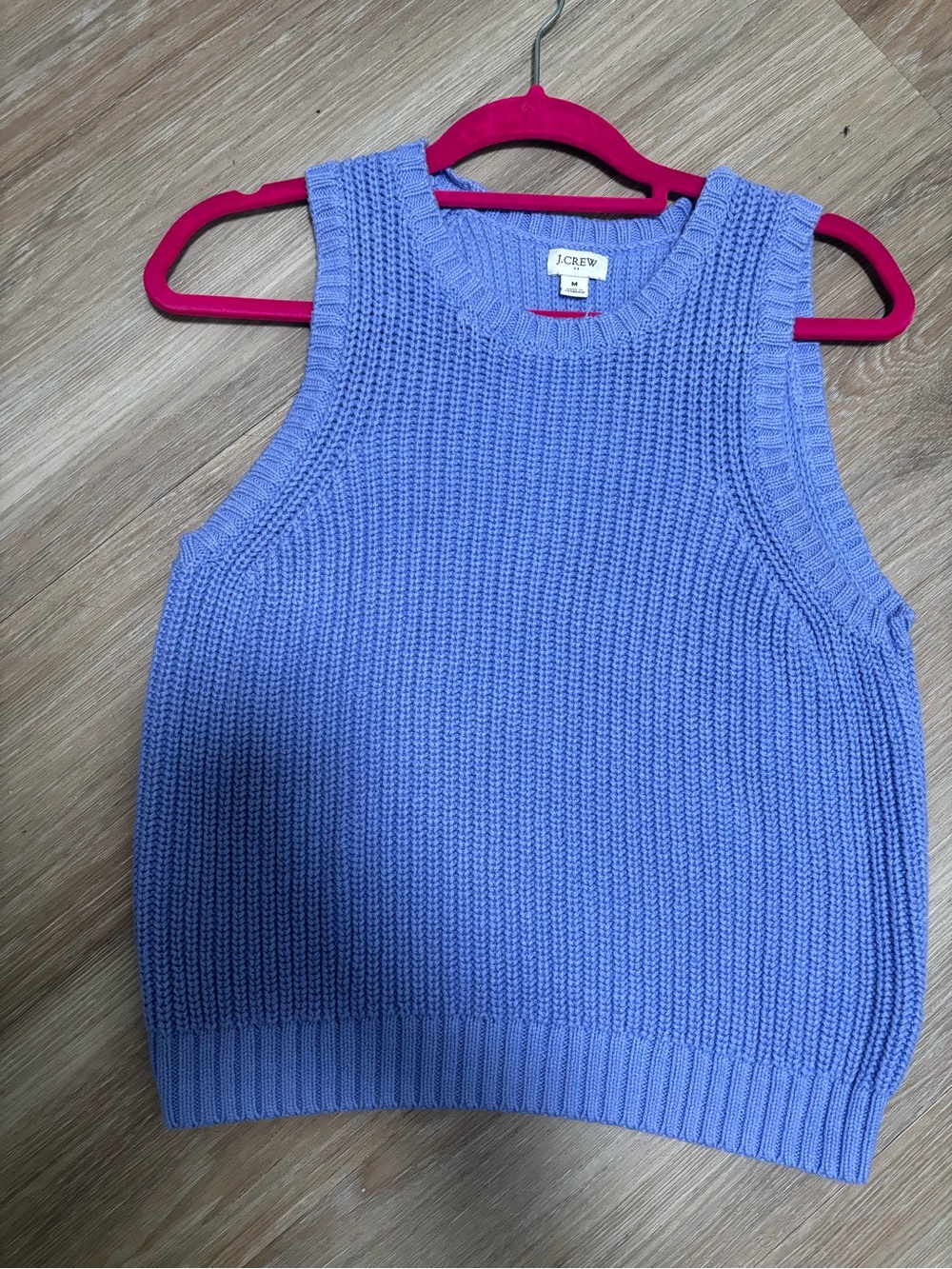 J. Crew Blue Ribbed Sleeveless Crew Sweater